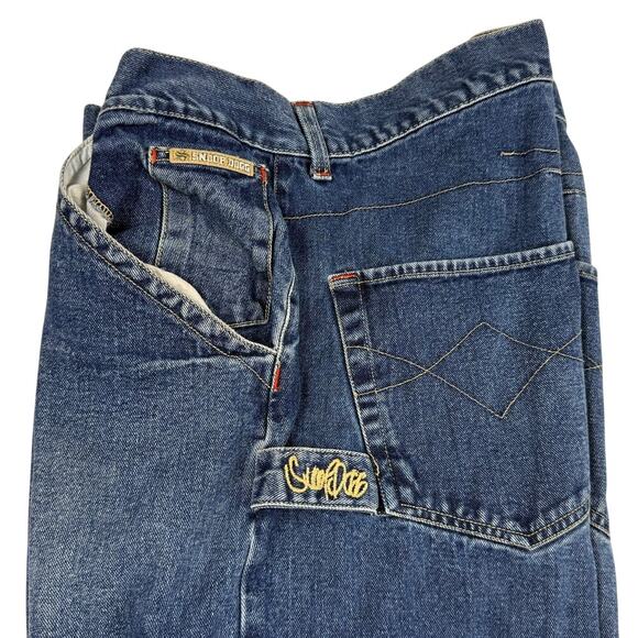 Y2K Snoop Dogg Baggy Oversized Faded Blue Denim Skater Jeans Size 40 x 30 - Picture 5 of 13